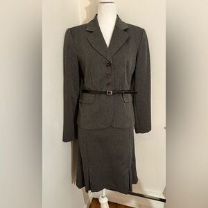 Women's Gray Belted Business Suit
